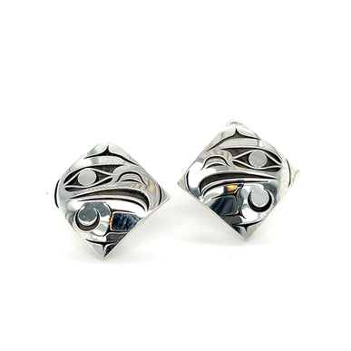 Earrings - Sterling Silver - Studs - Eagle - Diamond