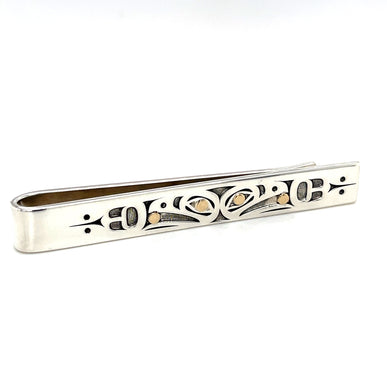 Tie Bar - Sterling Silver & 14k Gold - Raven