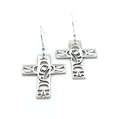 Earrings - Sterling Silver - Cross - Eagle