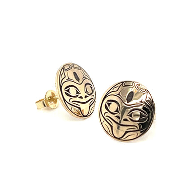 Earrings - 14k Yellow Gold - Studs - Frog
