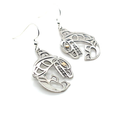 Earrings - Sterling Silver & 14k - Killer Whale - Classic