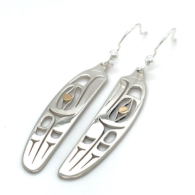 Earrings - Sterling Silver & 14k - Feather - Eagle