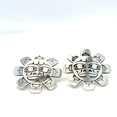 Earrings - Sterling Silver - Studs - XL - Sun
