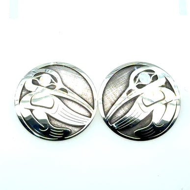 Earrings - Sterling Silver - Studs - XL - Hummingbird