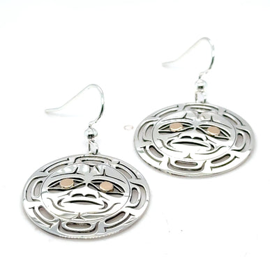 Earrings - Sterling Silver & 14k - Round - Moon