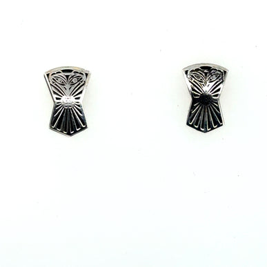 Earrings - Sterling Silver - Studs - Raven - Shield