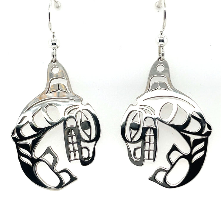 Earrings - Sterling Silver - Killer Whale - Classic