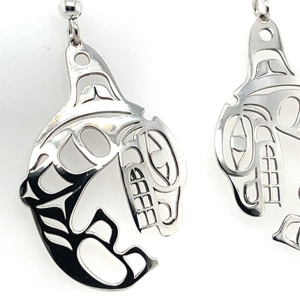 Earrings - Sterling Silver - Killer Whale - Classic