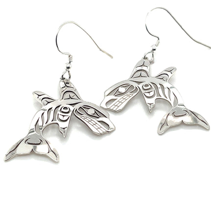 Earrings - Sterling Silver - Double Fin Killer Whale