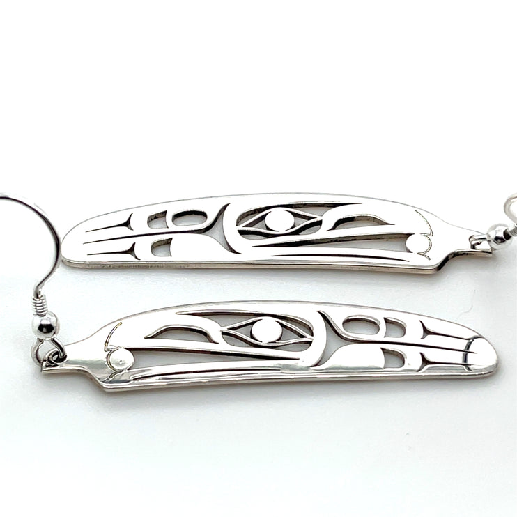 Earrings - Sterling Silver - Feather - Raven - Crow