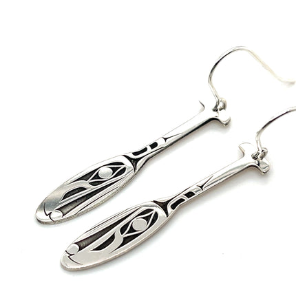 Earrings - Sterling Silver - Paddle - Raven