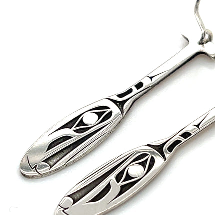 Earrings - Sterling Silver - Paddle - Raven