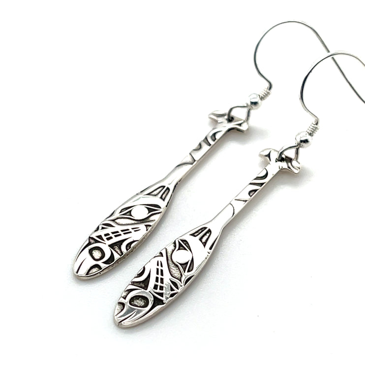 Earrings - Sterling Silver - Paddle - Wolf