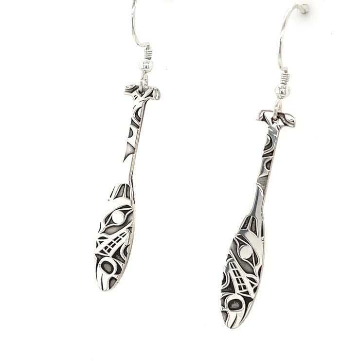 Earrings - Sterling Silver - Paddle - Wolf