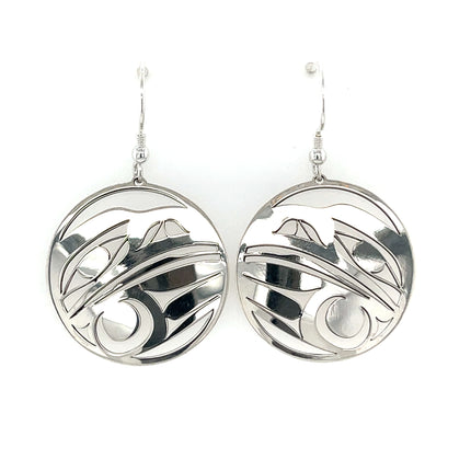 Earrings - Sterling Silver - Round - Raven