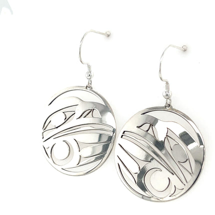 Earrings - Sterling Silver - Round - Raven