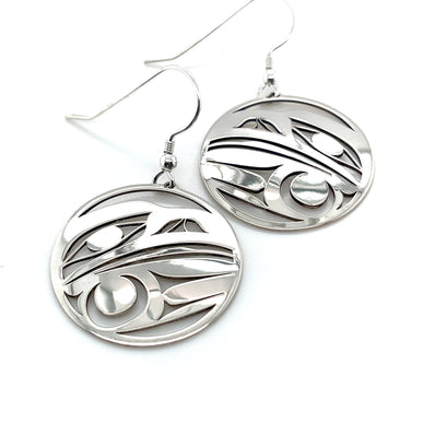 Earrings - Sterling Silver - Round - Raven