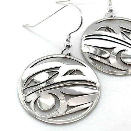 Earrings - Sterling Silver - Round - Raven