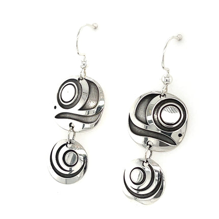 Earrings - Sterling Silver - Salmon - Eye - Dangle