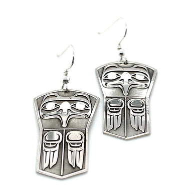 Earrings - Sterling Silver - Shield - Eagle