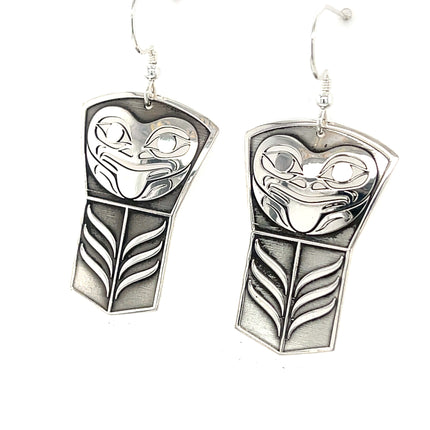 Earrings - Sterling Silver - Shield - Frog