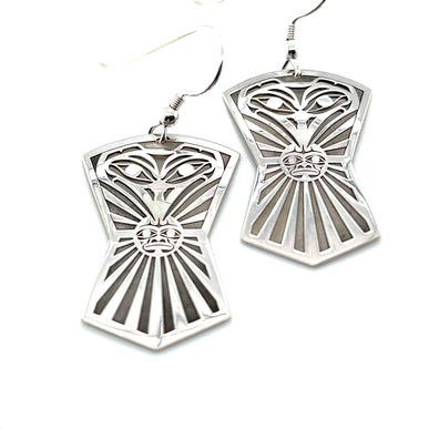 Earrings - Sterling Silver - Shield - Raven