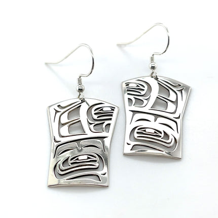 Earrings - Sterling Silver - Shield - Raven Box