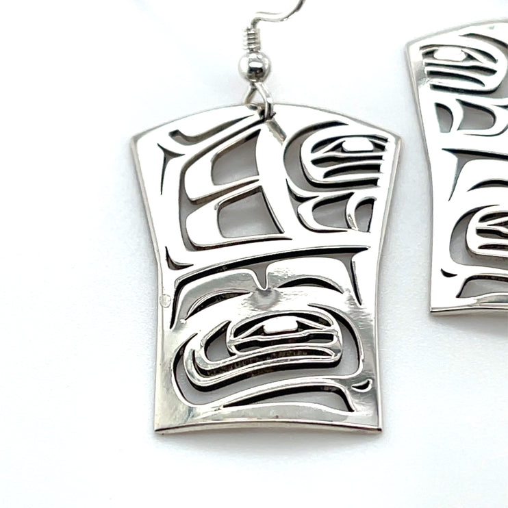 Earrings - Sterling Silver - Shield - Raven Box