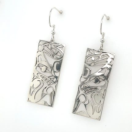 Earrings - Sterling Silver - Wolf & Crow/Raven