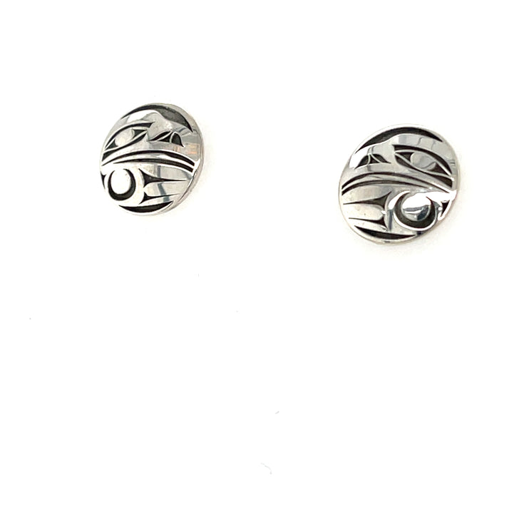 Earrings - Sterling Silver  - Studs - Raven