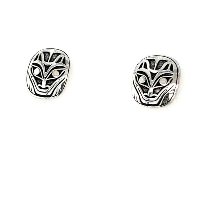 Earrings - Sterling Silver  - Studs - Wolf - Small