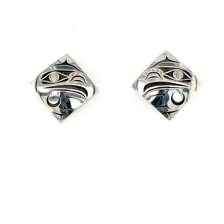 Earrings - Sterling Silver  - Studs - Eagle - Diamond