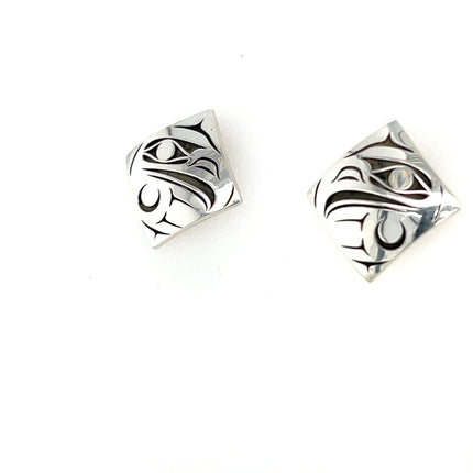 Earrings - Sterling Silver  - Studs - Eagle - Diamond