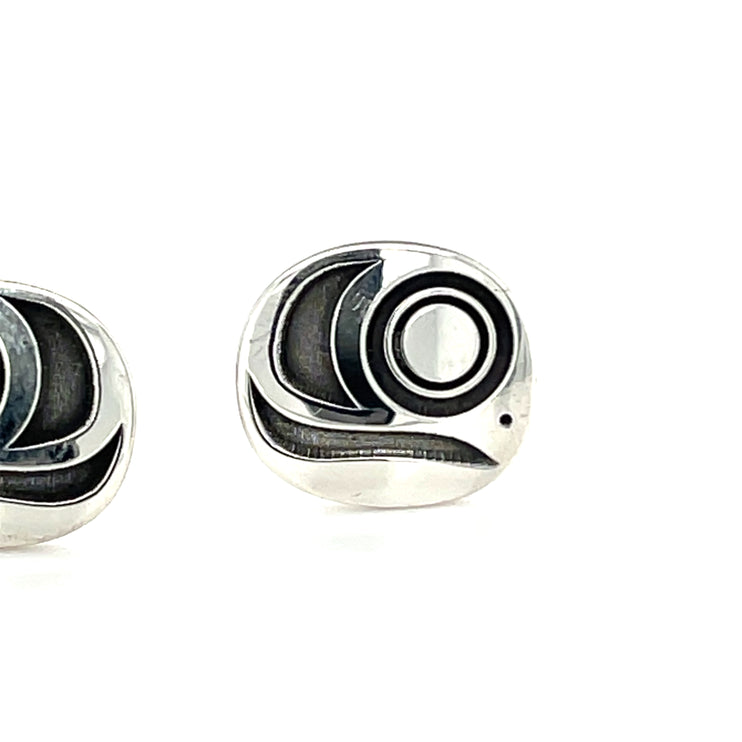 Earrings - Sterling Silver  - Studs - Salmon - Large