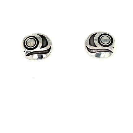 Earrings - Sterling Silver  - Studs - Salmon - Large