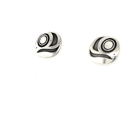 Earrings - Sterling Silver  - Studs - Salmon - Large