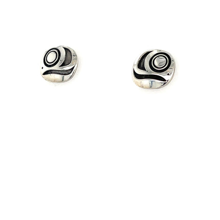 Earrings - Sterling Silver  - Studs - Salmon - Small