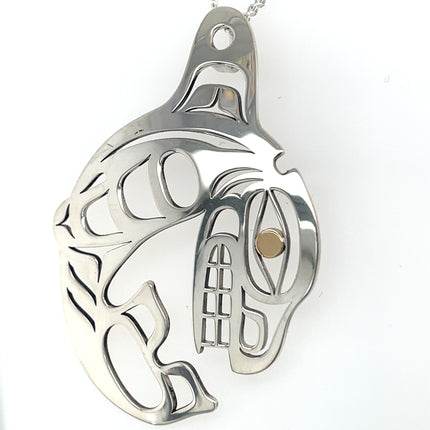 Pendant - Sterling Silver & 14k Yellow Gold - Killer Whale - Classic