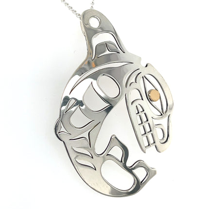 Pendant - Sterling Silver & 14k Yellow Gold - Killer Whale - Classic