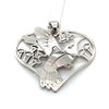 Pendant - Sterling Silver & 14k Yellow Gold - Heart - Hummingbird