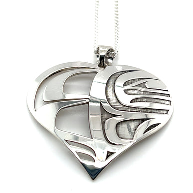 Pendant - Sterling Silver - Raven - Heart Box