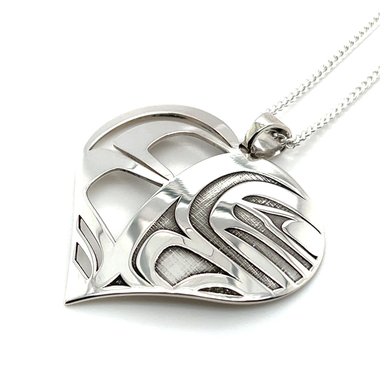 Pendant - Sterling Silver - Raven - Heart Box