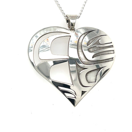 Pendant - Sterling Silver - Raven - Heart Box