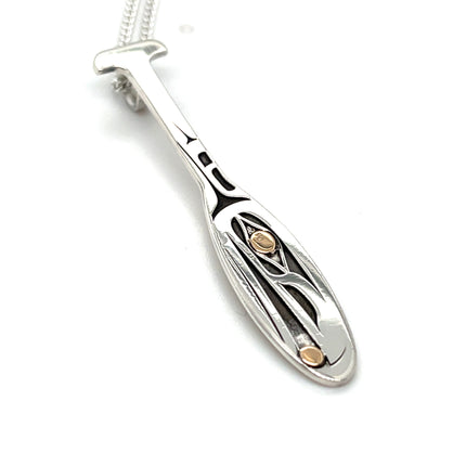 Pendant - Sterling Silver & 14k Yellow Gold - Paddle - Raven