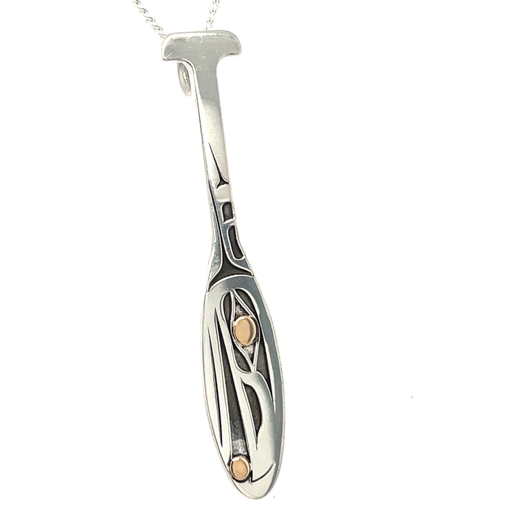 Pendant - Sterling Silver & 14k Yellow Gold - Paddle - Raven