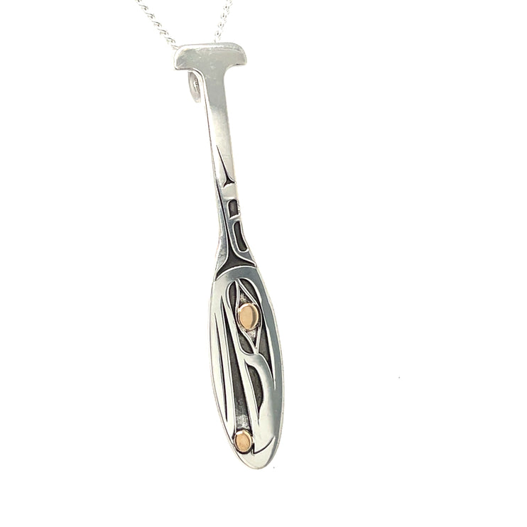 Pendant - Sterling Silver & 14k Yellow Gold - Paddle - Raven