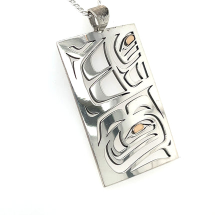 Pendant - Sterling Silver & 14k Yellow Gold - Raven Box