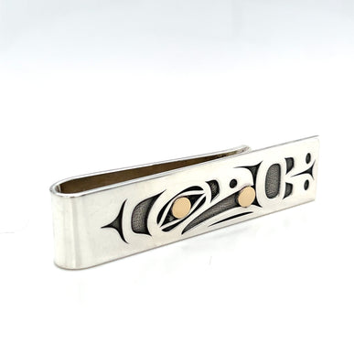 Money Clip - Sterling Silver & 14k Gold - Raven