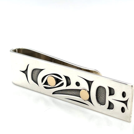 Money Clip - Sterling Silver & 14k Gold - Raven