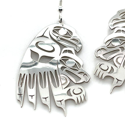 Earrings - Sterling Silver - Eagle Hugs Bear